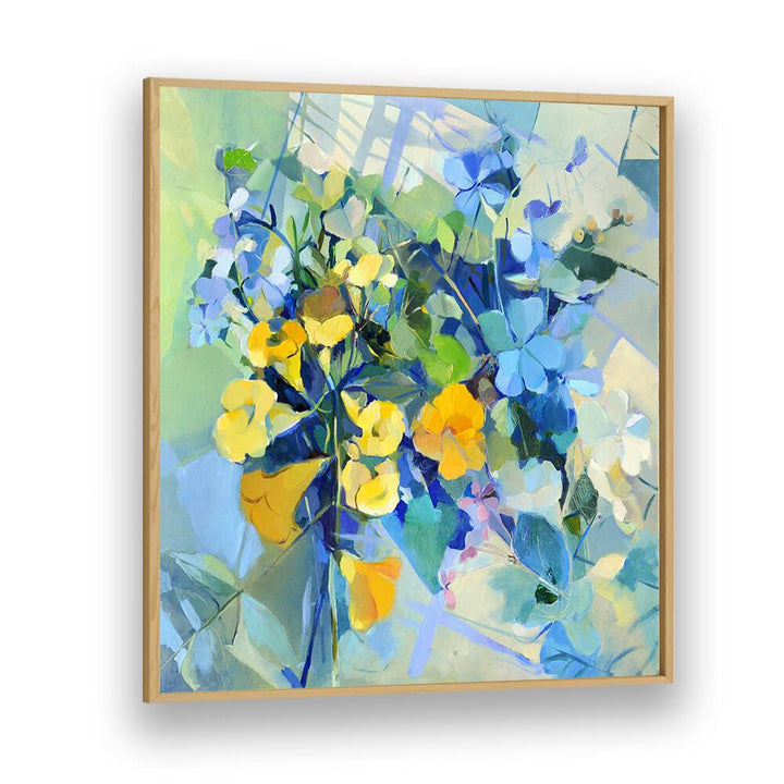 Vibrant WELLOW OIL, ABSTRACT PAINTINGS featuring colorful blooms in a modern design, perfect for any art lover's space.