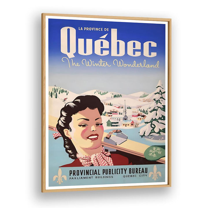 Stunning QUEBEC I, VINTAGE TRAVEL POSTERS showcasing a winter wonderland scene, perfect for art lovers and travel enthusiasts.