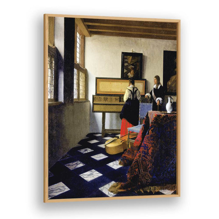 THE MUSIC LESSON (CA. 1662–1665)  BY JOHANNES VERMEER, VINTAGE PAINTINGS