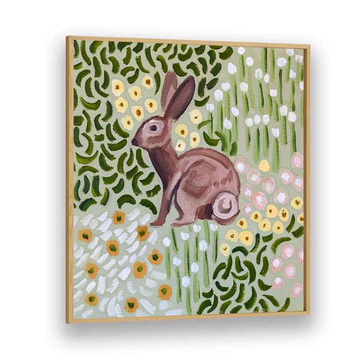 Vibrant COZY CORNER, ANIMAL PAINTINGS featuring a rabbit, perfect for enhancing your living space with charm.