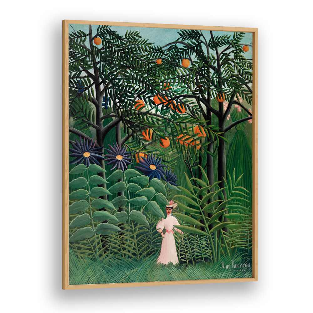 WOMAN WALKING IN AN EXOTIC FOREST (1905) , VINTAGE PAINTINGS