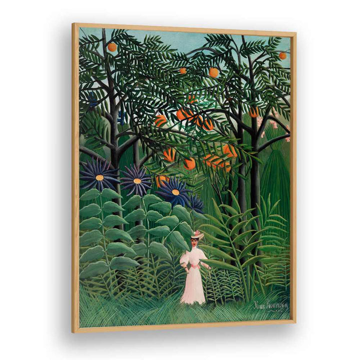 WOMAN WALKING IN AN EXOTIC FOREST (1905) , VINTAGE PAINTINGS