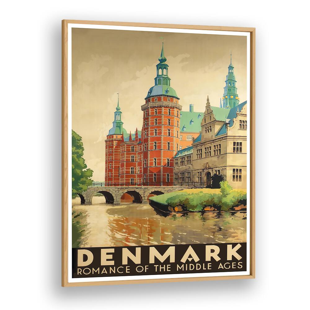 Stunning DENMARK I, VINTAGE TRAVEL POSTERS showcasing Denmark's iconic architecture and charm for your home decor.