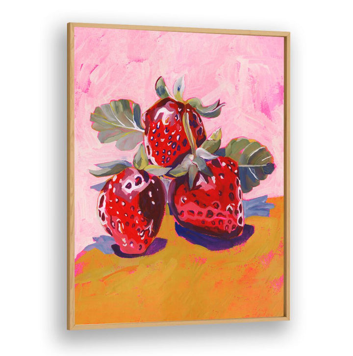Vibrant FRESH PAINTAINLY STRAWBERRIES on a colorful background, showcasing nature’s candy at its finest.