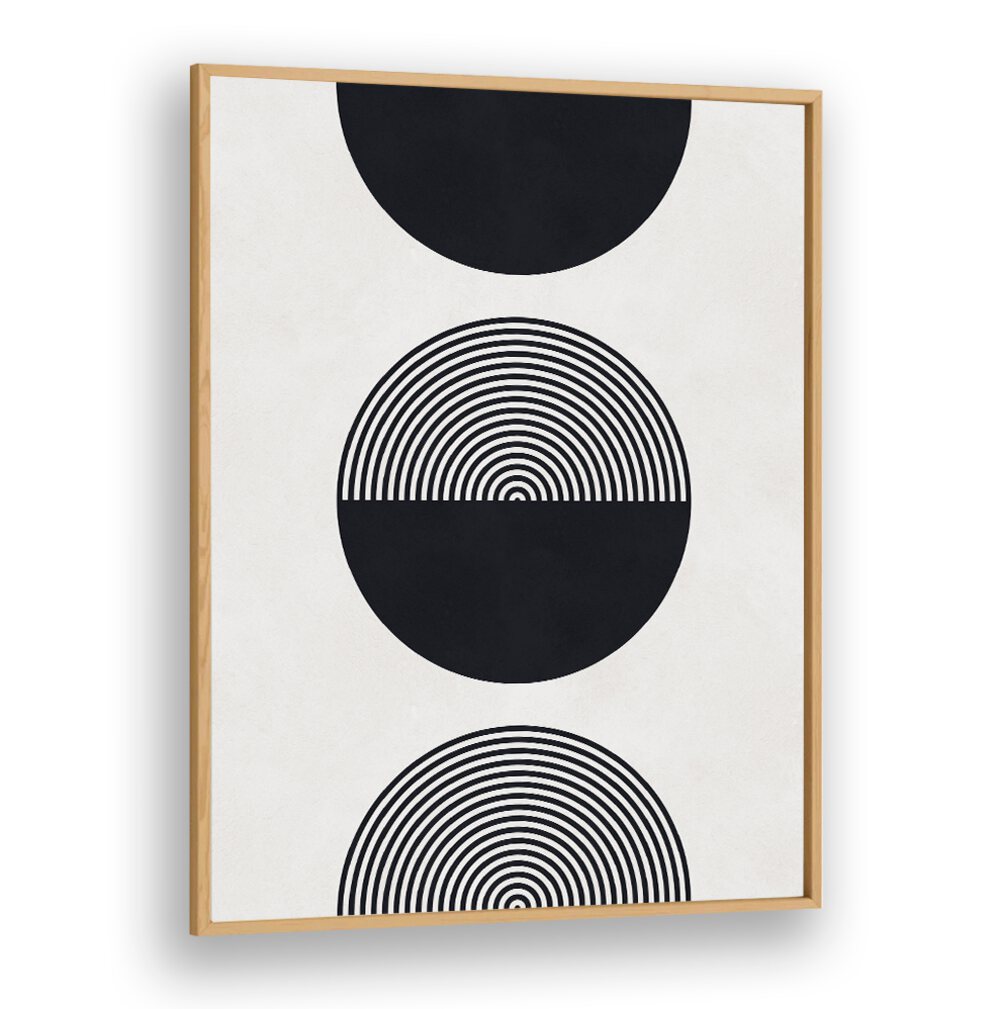 Elegant SHAPES XI, GEOMETRIC ART PRINTS featuring black and white circles, perfect for modern decor in any space.