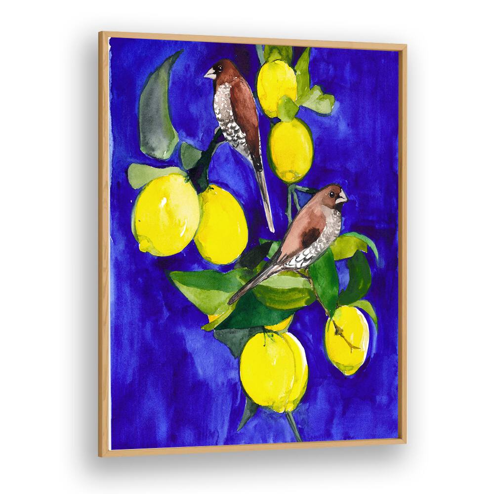LEMON TREE WITH FINCHES , ANIMAL PAINTINGS