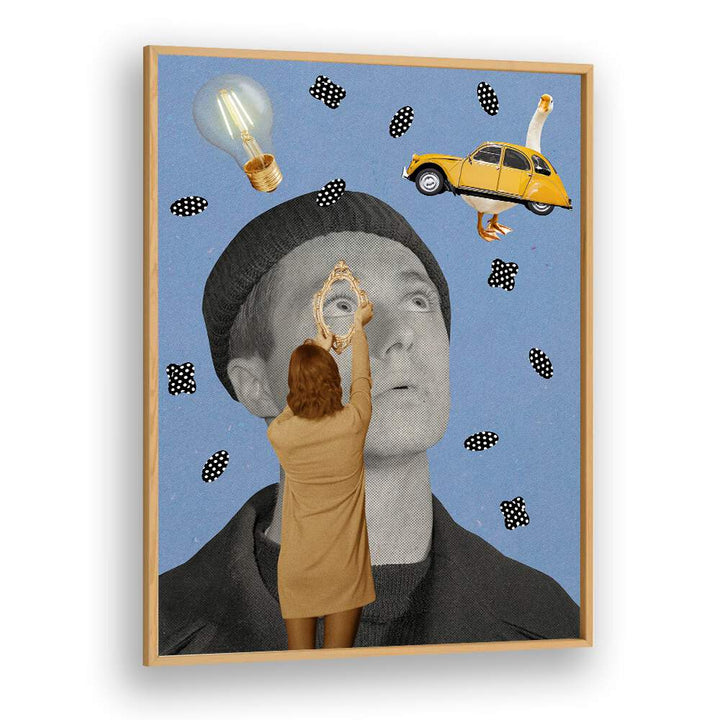 Surreal art print "PEOPLE IV" features a striking blend of design elements and imagination, enhancing any space.