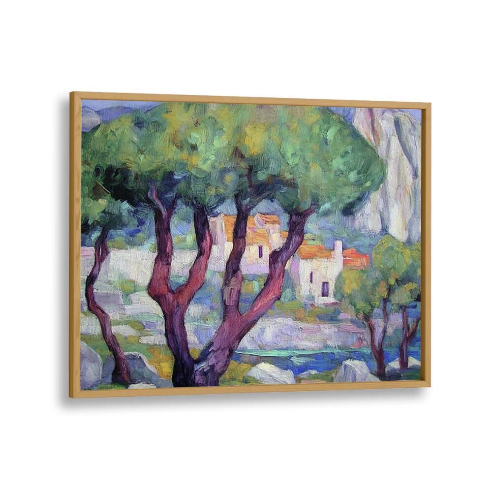 Cypress trees in the mountains create a serene landscape, perfect for outdoor elegance and tranquility.
