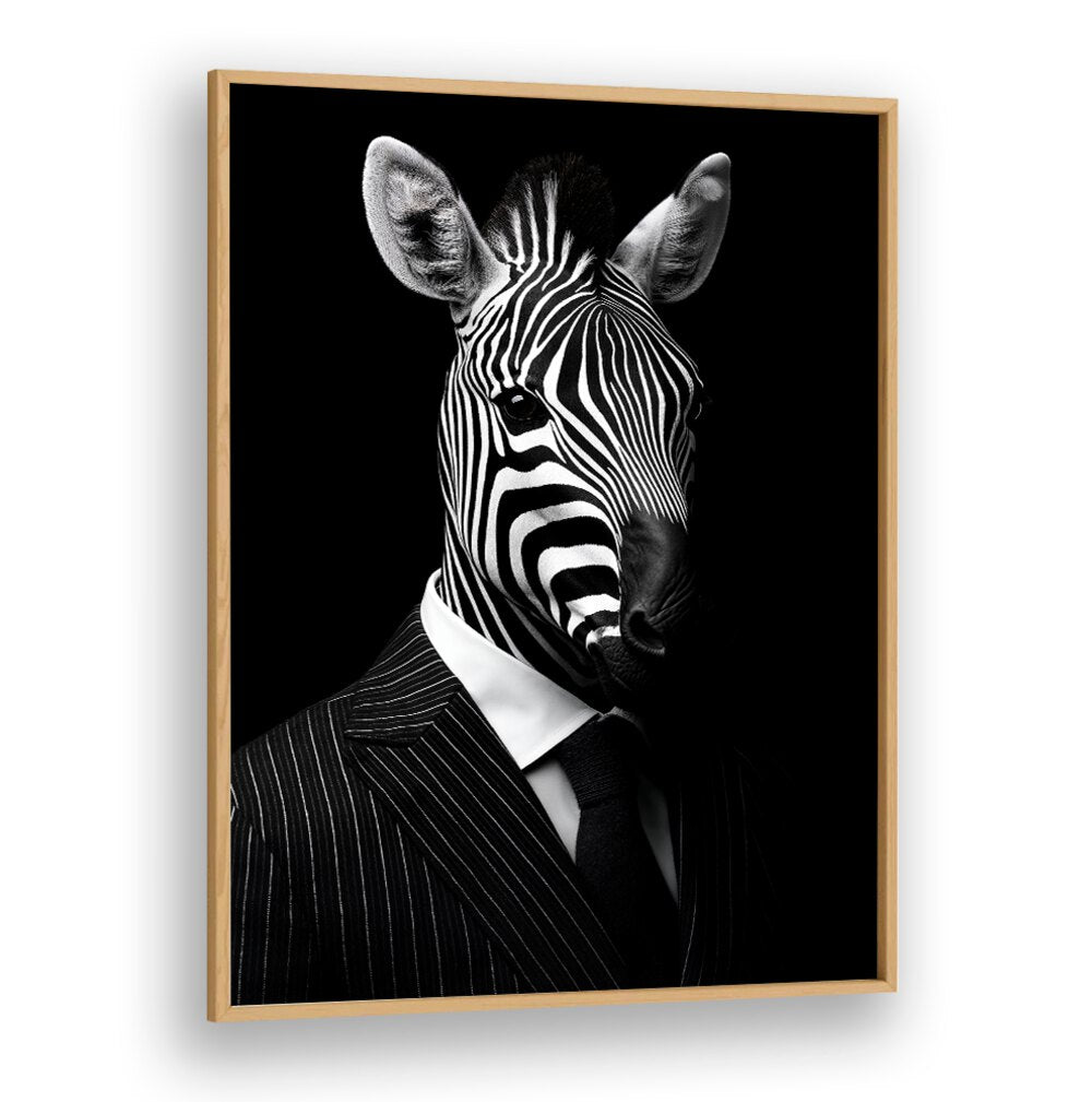 Striking WILD SUITS - ZEBRA, ANIMAL PAINTINGS by Philippe HUGONNARD showcasing a zebra in a stylish suit.