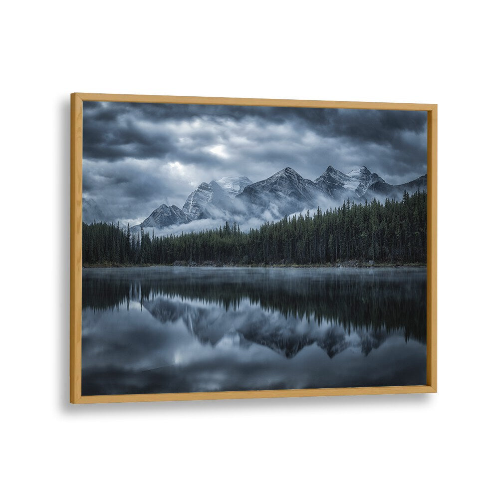 Majestic cold mountains reflected in serene waters, perfect for your decor with COLD MOUNTAINS, PHOTOGRAPHY PRINTS.