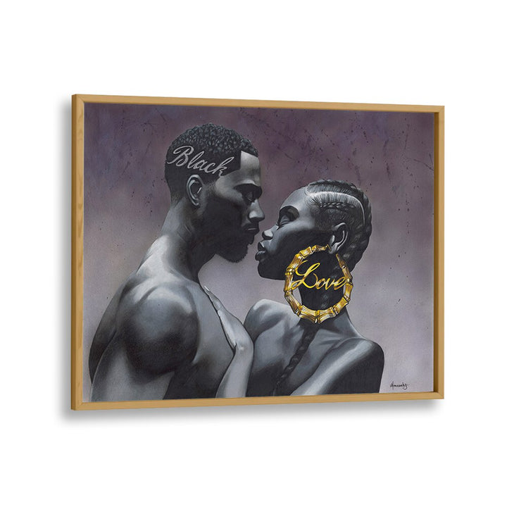 Elegant BLACKLOVE, AFRICAN ART PAINTINGS showcasing a deep connection between two figures in a stunning frame.