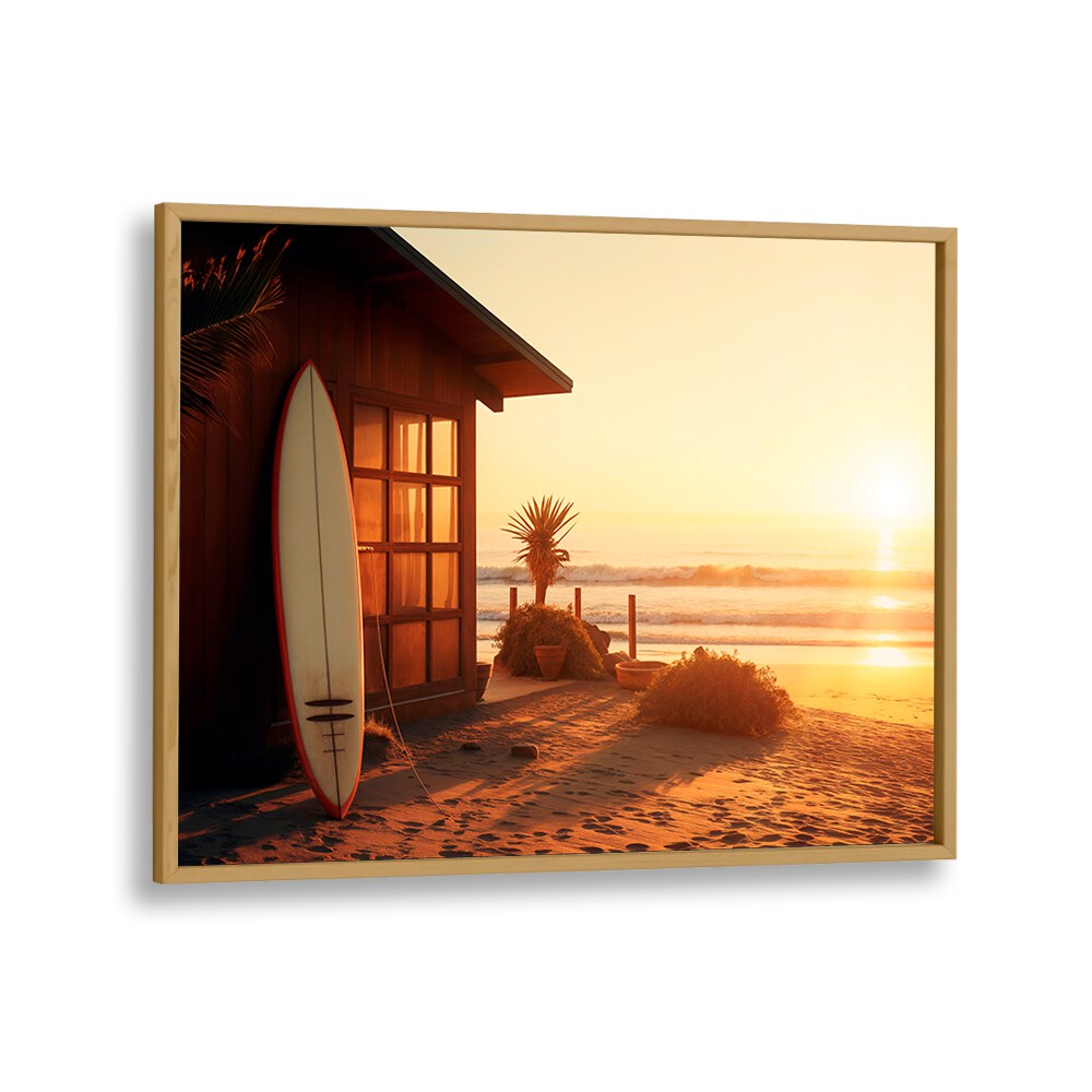 Capture the tranquility of a golden hour with PACIFIC SUNSET, BEACH PAINTINGS by Philippe Hugonnard for your home decor.