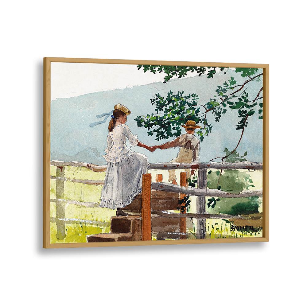 ON THE STILE (1878)  , VINTAGE PAINTINGS