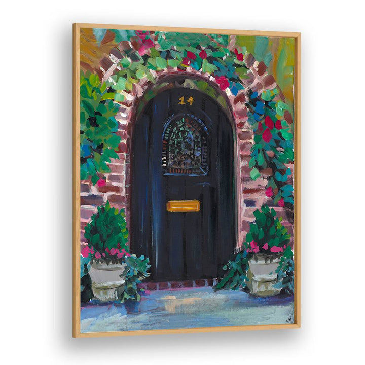 Black door adorned with vibrant floral accents, perfect for enhancing any room. Explore BLACK DOOR, FLORAL FLOWER PAINTINGS.