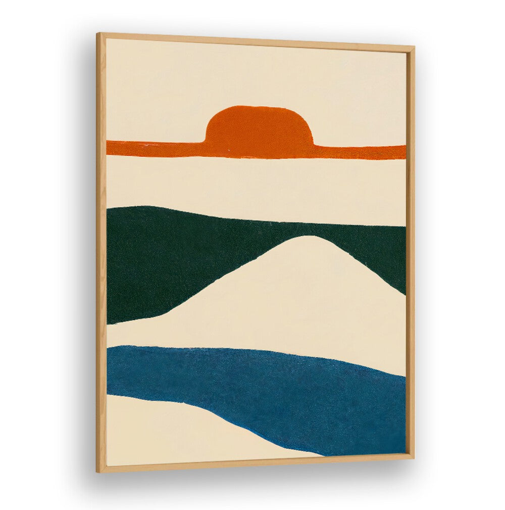 PUESTA DEL SOL , ABSTRACT PAINTINGS with vibrant earth tones by Oakwood Plain blend color and texture in modern art.