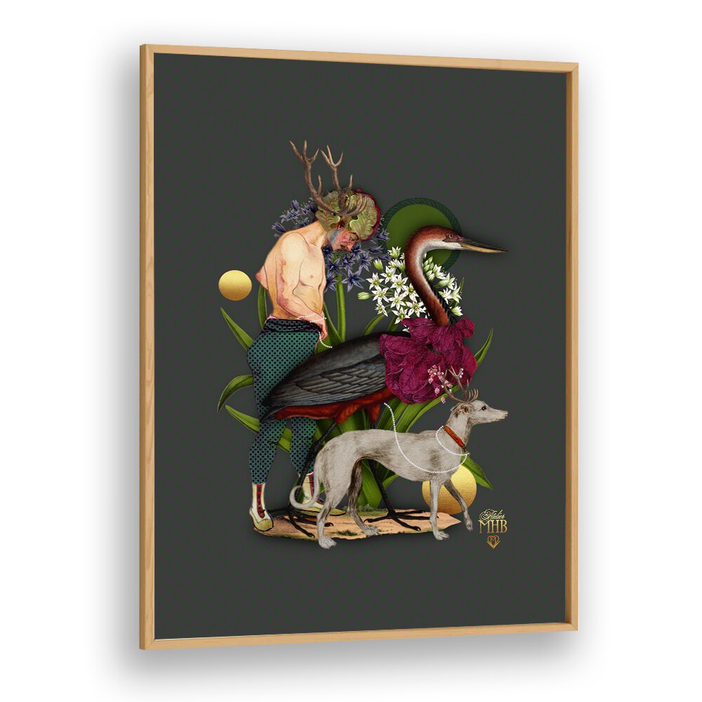 Whimsical scene featuring nature and fantasy in ENCHANTED FOREST III, SURREAL ART PRINTS for a magical home decor.