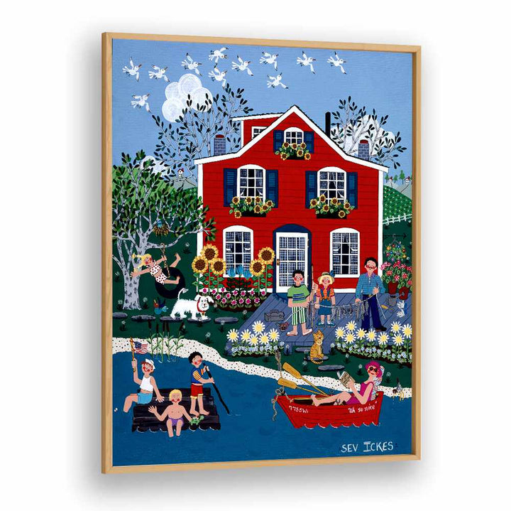 Whimsical LITTLE RED COTTAGE, KIDS ROOM PAINTINGS bringing imagination to life in your child's space. Perfect decor!
