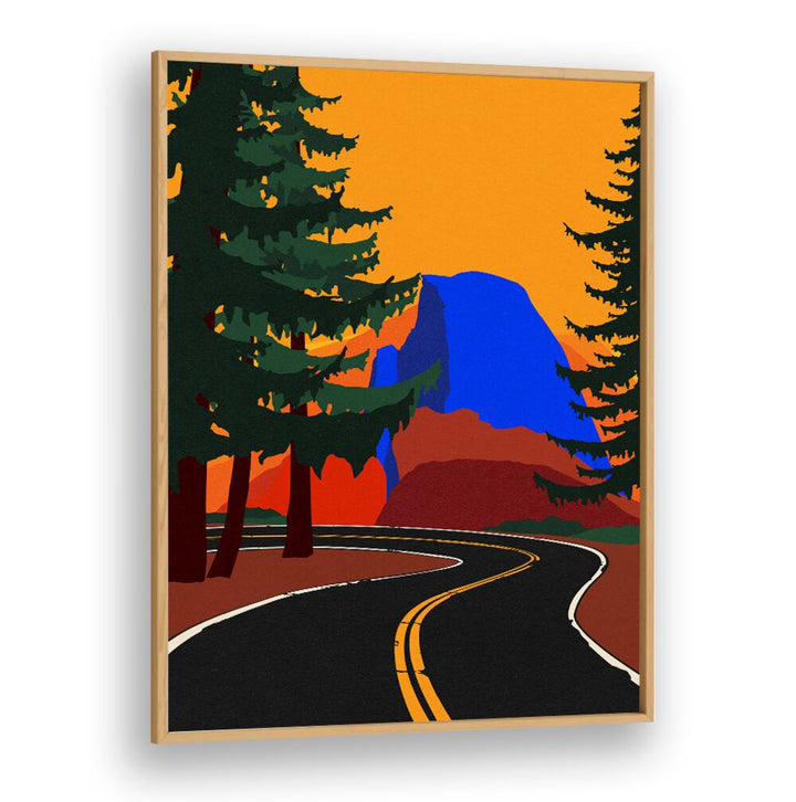 Captivating GLACIER ROAD WITH HALF DONE, LANDSCAPE PAINTINGS showcasing a vibrant winter landscape and adventurous spirit.