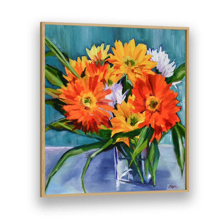 FLOWERS IN VASE , FLORAL FLOWER PAINTINGS