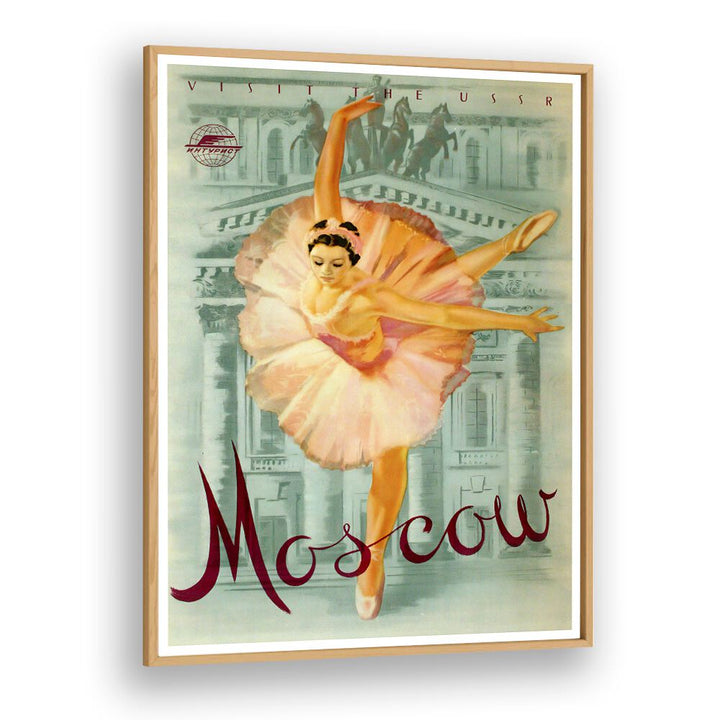 Moscow I Vintage Travel Posters showcase a graceful ballet dancer, capturing the charm of Russia's capital.
