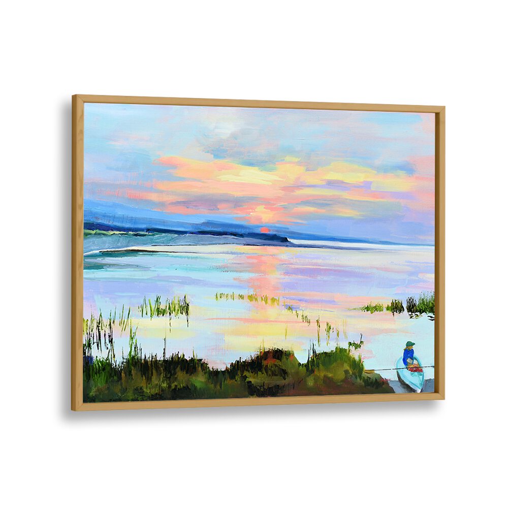 SUNSET ON THE BAY , LANDSCAPE PAINTINGS