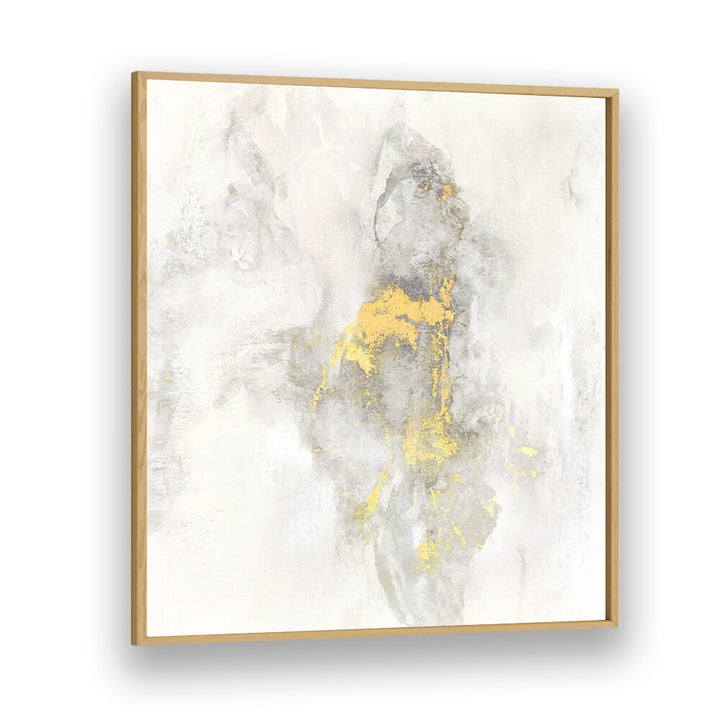 Elegant abstract painting "YOSEMITE FALLS I" features soft tones and golden accents, perfect for modern decor.