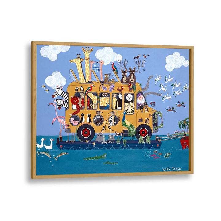 Colorful NOAHS BUS, KIDS ROOM PAINTINGS bring adventure to your child's room with vibrant animals and whimsical charm.