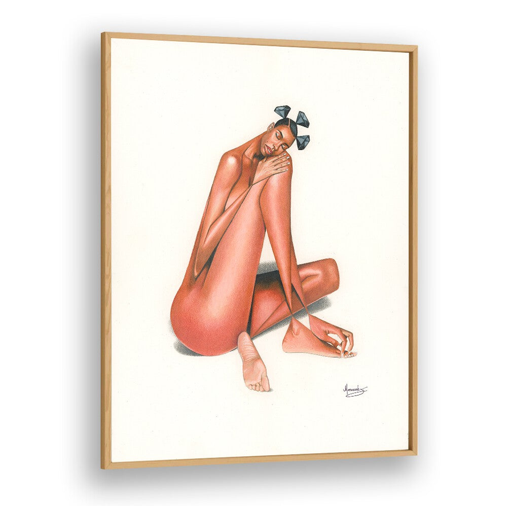 Elegant BLACKDIAMOND(PEACE), AFRICAN ART PAINTINGS showcasing a serene figure, perfect for enhancing any space.