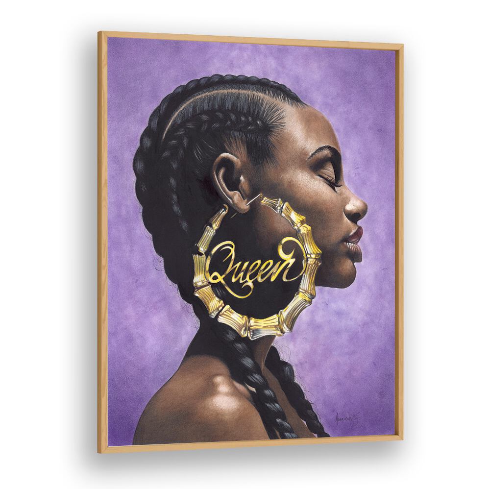 Elegant QUEEN, AFRICAN ART PAINTINGS showcasing a stunning portrait, perfect for enhancing your living space.