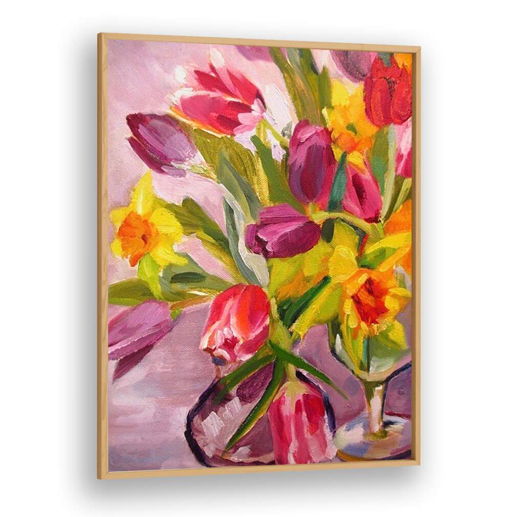 SPRING FLOWERS I , FLORAL FLOWER PAINTINGS