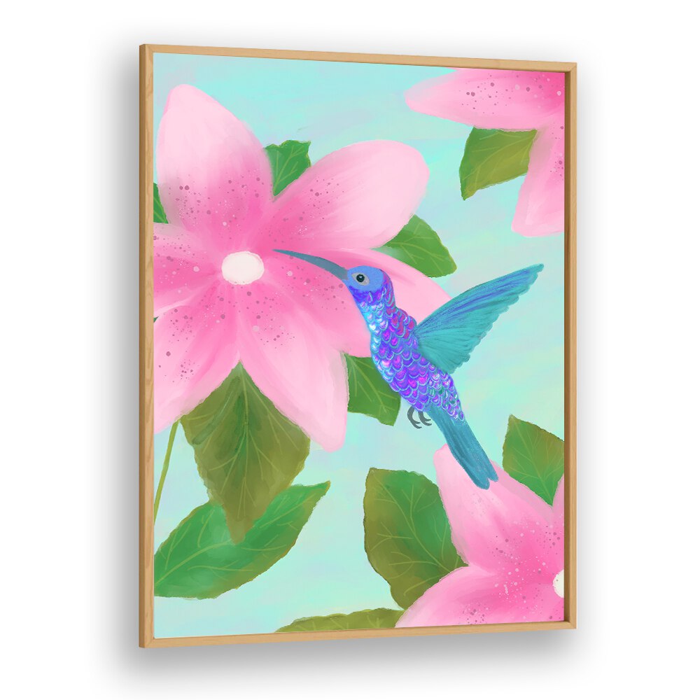 HUMMINGBIRD , FLORAL FLOWER PAINTINGS