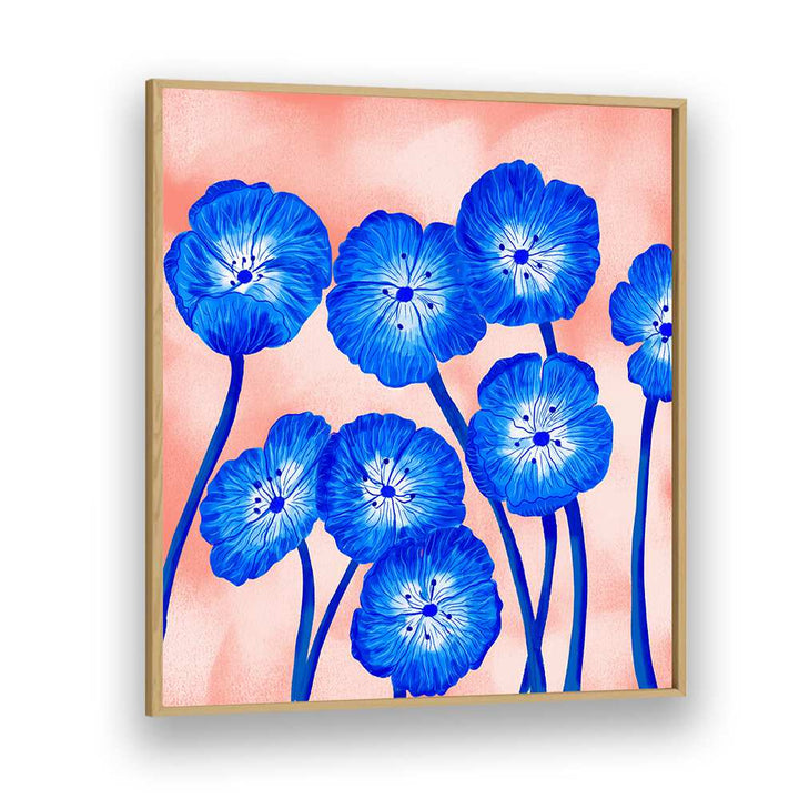 INDIGO BLOOMS , FLORAL FLOWER PAINTINGS