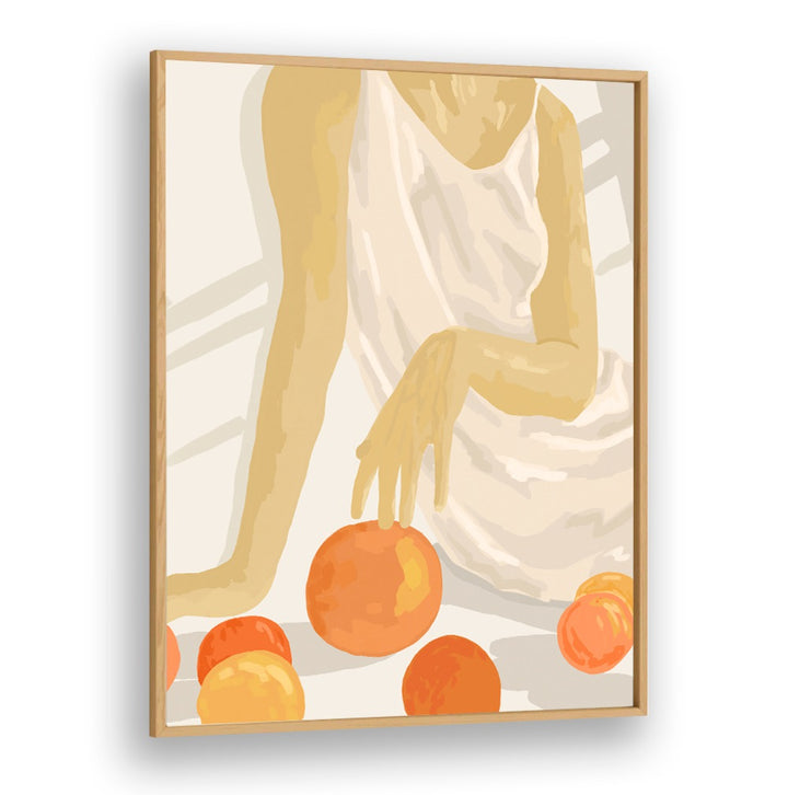 Elegant portrayal of TANGERINE GRACE, PORTRAITS featuring vibrant oranges, evoking citrus elegance and a spirited life.