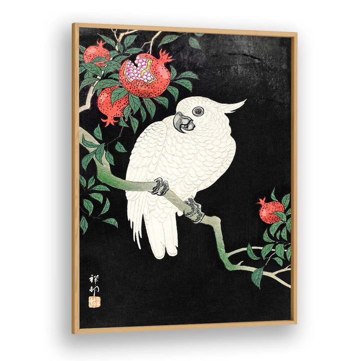 COCKATOO AND POMEGRANATE  , JAPANESE PAINTINGS , JAPANESE ART PRINTS