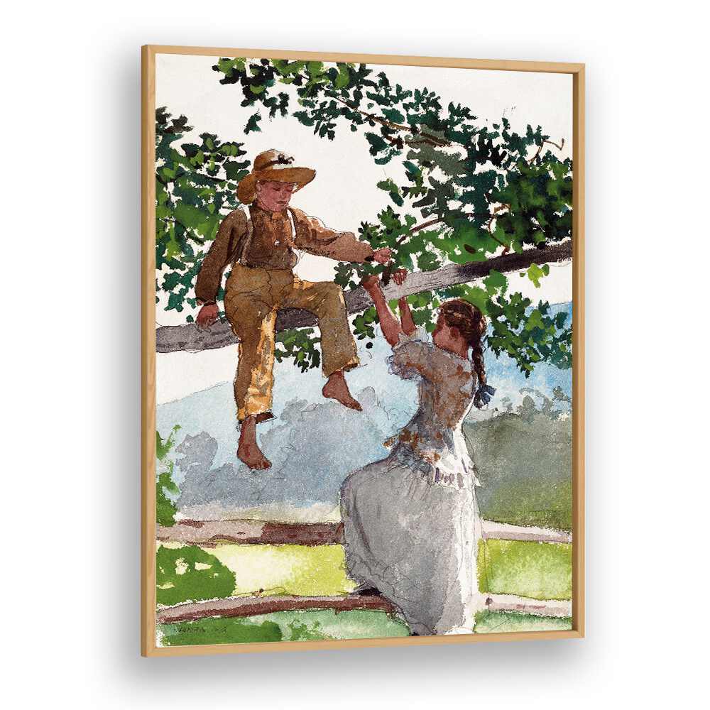 ON THE FENCE (1878) , VINTAGE PAINTINGS