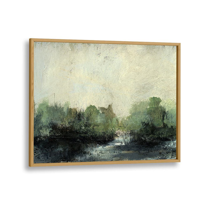 Captivating Forest Stream, Abstract Paintings showcasing serene nature with vibrant colors and dynamic brush strokes.