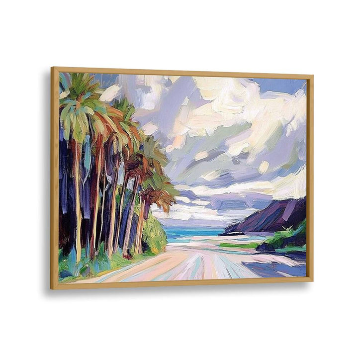 Vibrant painting capturing the essence of the ROAD TO THE BEACH, perfect for beach lovers and relaxation enthusiasts.