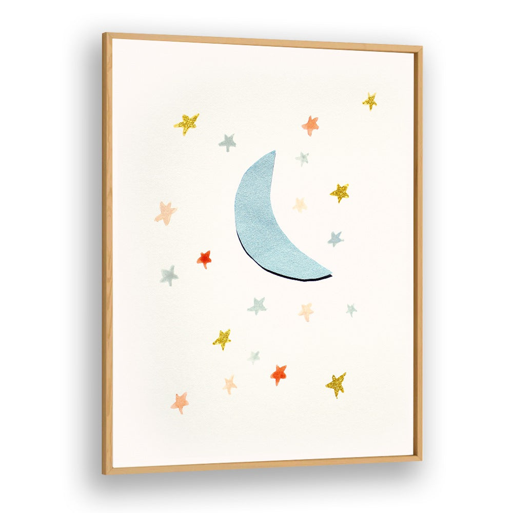 Whimsical MOON & STARS kids room painting, perfect for adding charm to your child's space.