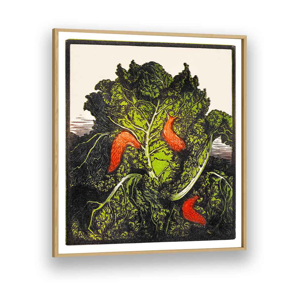 FLTHREE SLUGS ON A CABBAGE  (1877-1924) , VINTAGE PAINTINGS