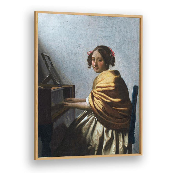 A YOUNG WOMAN SEATED AT THE VIRGINALS (CA. 1670–1672)   BY JOHANNES VERMEER, VINTAGE PAINTINGS