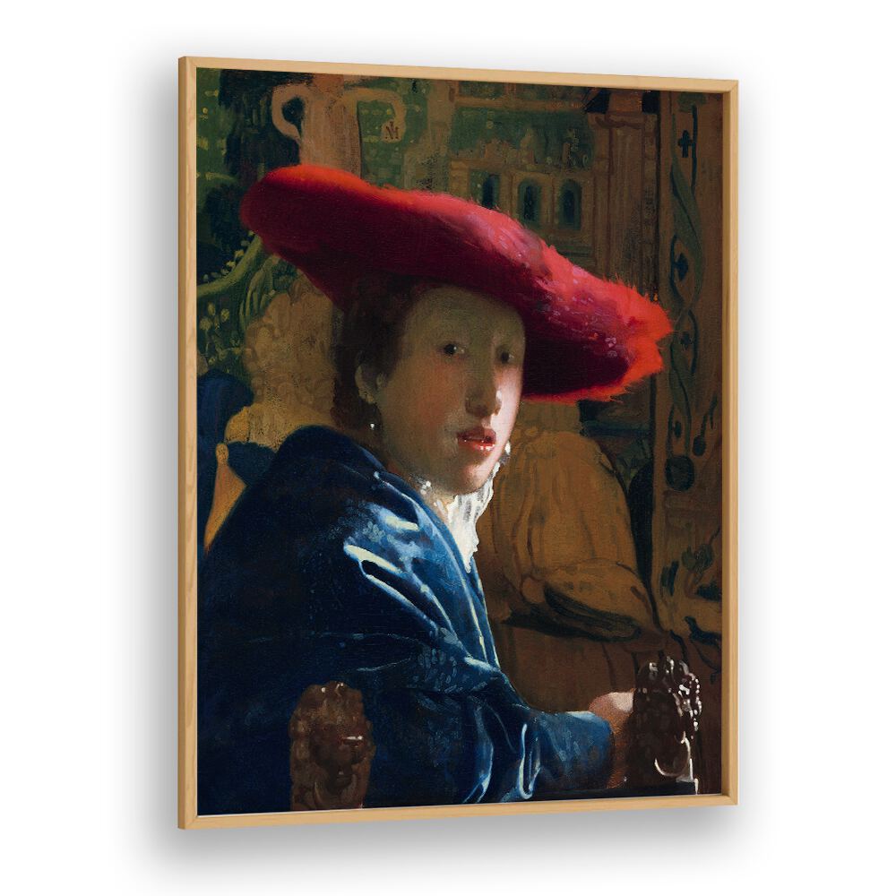GIRL WITH THE RED HAT , VINTAGE PAINTINGS