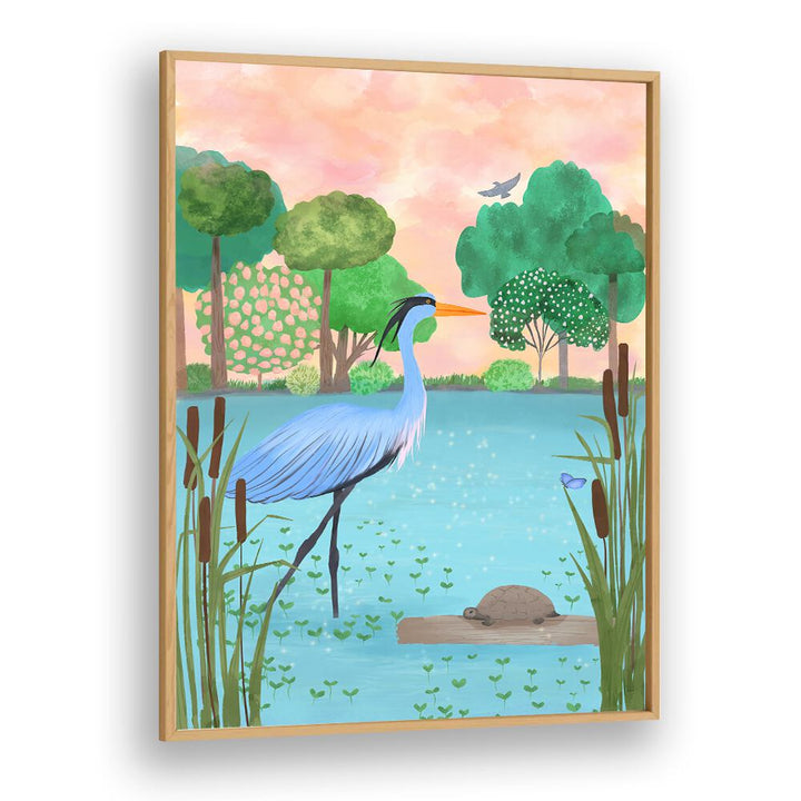 SERENE HERON HAVEN , WILDLIFE PAINTINGS , WILDLIFE POSTERS