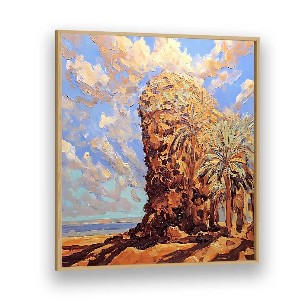 Transform your space with the PALMS BY THE SEA, a stunning piece evoking coastal tranquility and beachside serenity.