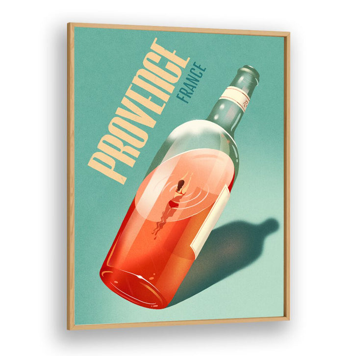 Elegant PROVENCE, BAR art featuring a whimsical wine bottle, perfect for enhancing your café or bar decor.