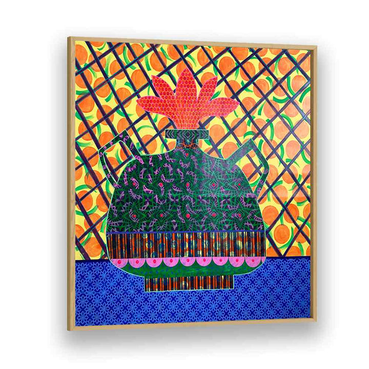 Bright and colorful ORANGES AND FLOWER VASE, KITCHEN POSTERS, perfect for enhancing your kitchen decor.