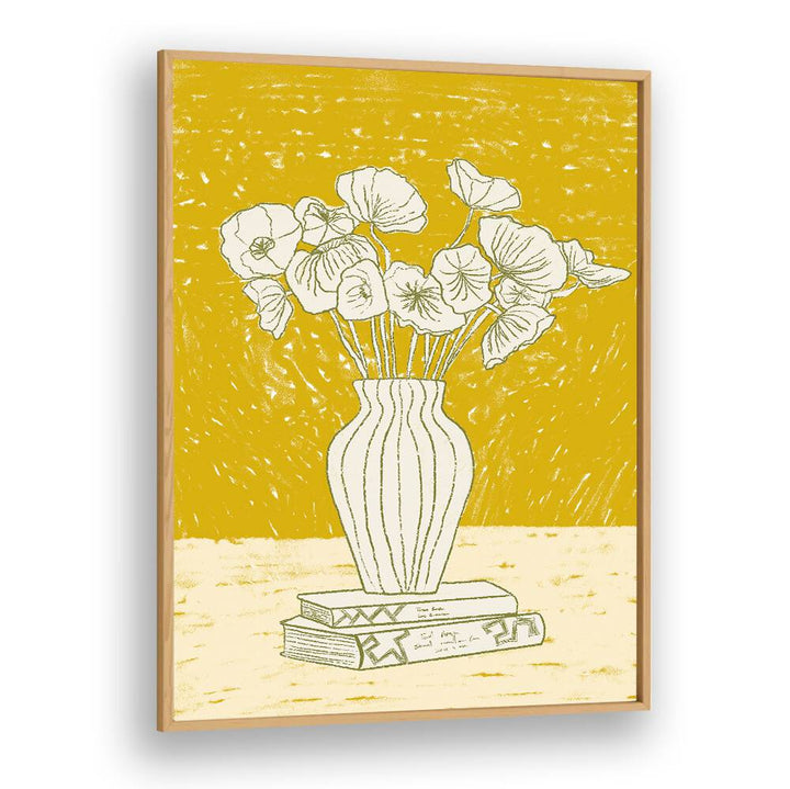 Bright yellow poster featuring elegant flowers, perfect for adding charm to your collection of BEAUTY OF YELLOW, FASHION POSTERS.