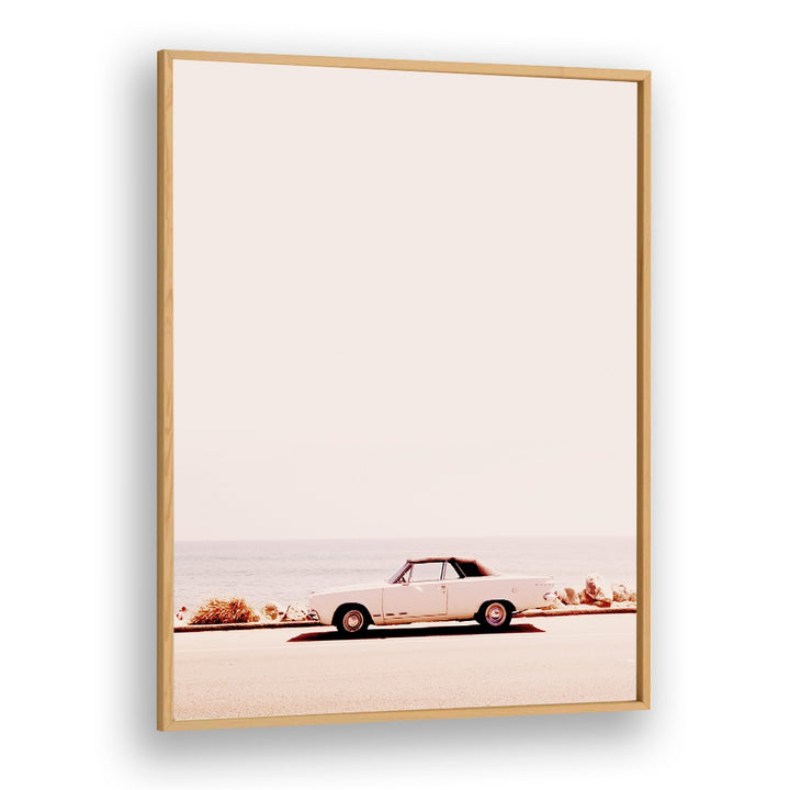 Stylish CALIFORNIA COAST, CAR POSTERS featuring a classic convertible by the ocean, perfect for any car enthusiast's decor.