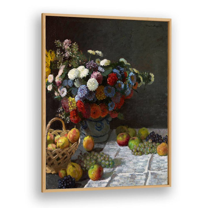 STILL LIFE WITH FLOWERS AND FRUIT (1869)  , VINTAGE PAINTINGS