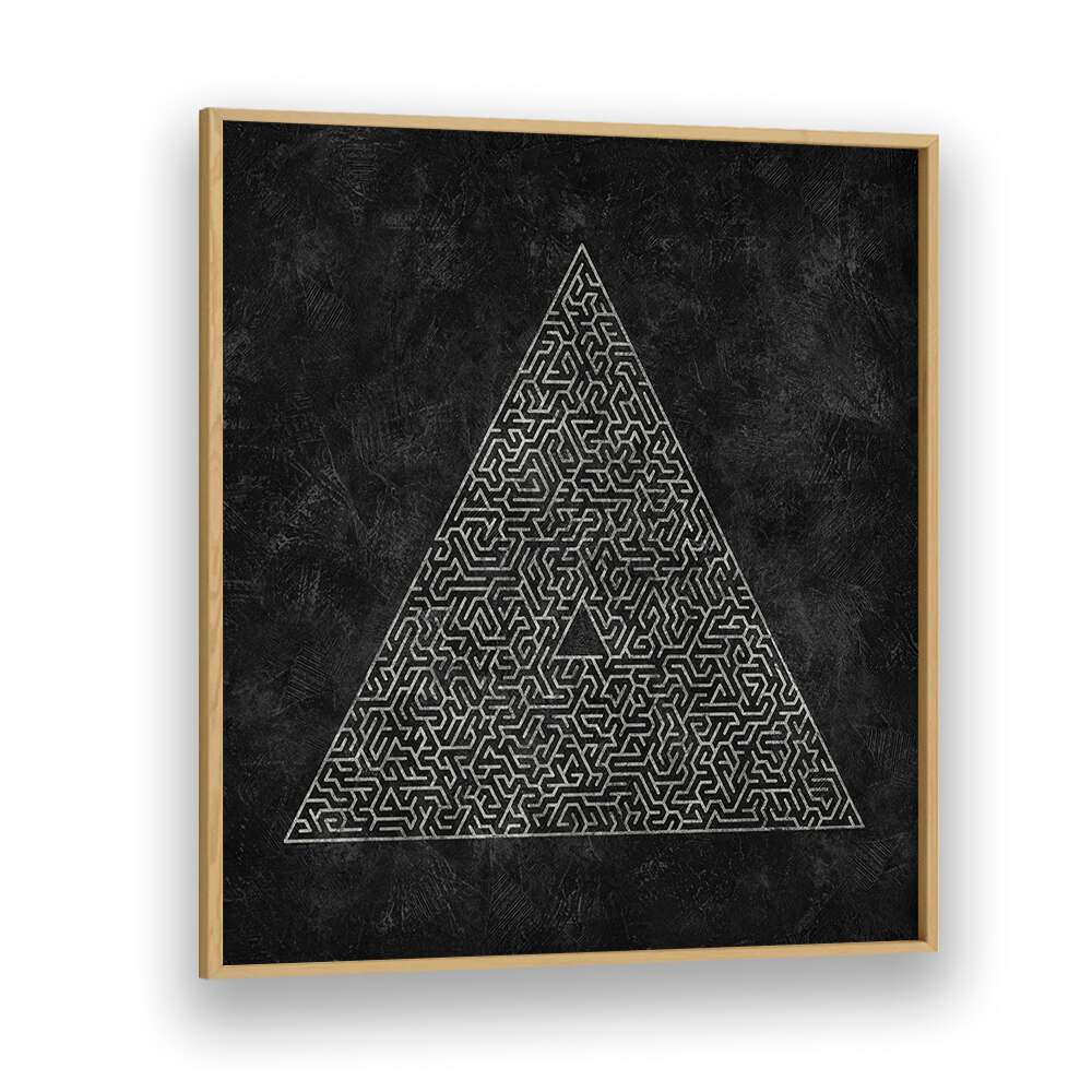 Stylish geometric art print, THE PYRAMID MAZE ESCAPE II, perfect for modern decor and visual intrigue.