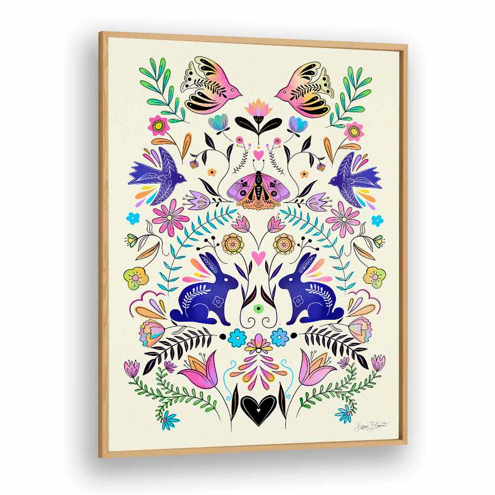 COLORFUL FOLK ART ILLUSTRATION BY BAROO BLOOM , WALL ART PRINTS